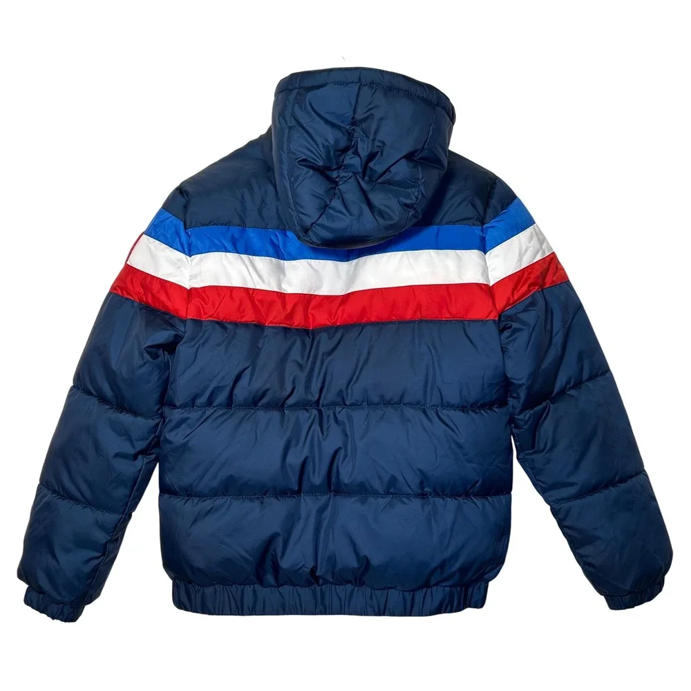 Levi's Kids Puffer Jacket Hooded Blue Red White L‎ (12-13) Boys Girls Coat